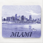 Dessin au crayon d'horizon de Miami, la Floride Tapis De Souris