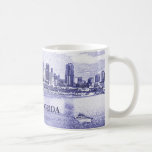 Dessin au crayon d'horizon de Miami, la Floride Tasses À Café