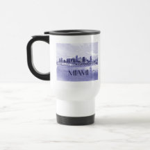 Dessin au crayon d'horizon de Miami, la Floride Mug À Café