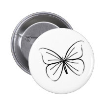 Dessin au trait simple papillon badge avec épingle