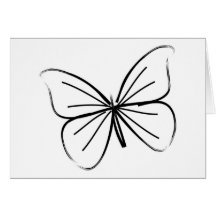 Dessin au trait simple papillon carte de vœux