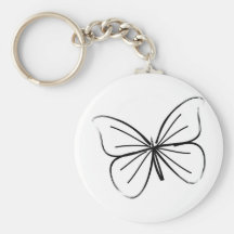 Dessin au trait simple papillon porte-clef