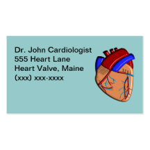 Dessin de coeur de cartes de visite de cardiologue cartes de visite personnelles