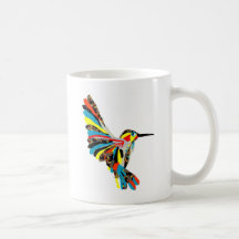 dessin de colibri tasse à café