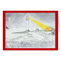 Dessin de phare de Joyeux Noël Carte De Vœux