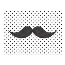 Dessin drôle de moustache et pois noir carte postale