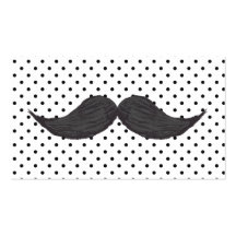 Dessin drôle de moustache et pois noir modèle de carte de visite