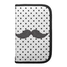 Dessin drôle de moustache et pois noir organiseur
