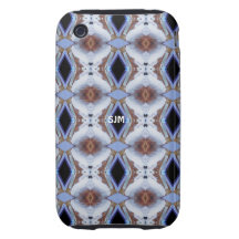 Dessin géométrique de bleus coque tough iPhone 3