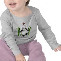 Dessin mignon d'encre de panda t-shirts