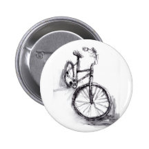 Dessin noir et blanc de vélo badge avec épingle