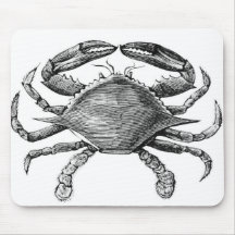 Dessin vintage de crabe tapis de souris