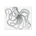 Dessin vintage de livre de poulpe nautique de stea impressions sur toile