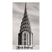Dessus de Chrysler construisant NYC - B&W Cartes De Visite Personnelles