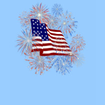 Dessus de réservoir patriotique de feux d'artifice t-shirts