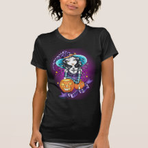 Dessus de sorcière de citrouille de "Lisa" Hallowe T-shirts