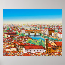 Dessus de toit de copie d'art de Florance Posters