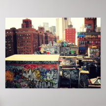 Dessus de toit de New York City couverts dans le g Poster