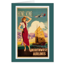 Destination : Carte de voeux verticale de Hong Kon