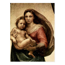 Détail de Raphael "Sistine Madonna" (circa 1513) Cartes Postales