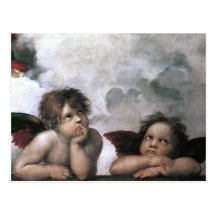 Deux anges, beaux-arts de cru de Raphael Carte Postale