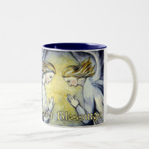 Deux anges/bénédictions d'Art-Pâques Tasse À Café