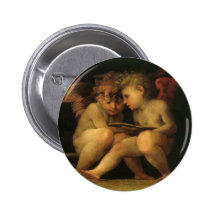 Deux anges lisant par Rosso Fiorentino Badge Avec Épingle