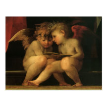 Deux anges lisant par Rosso Fiorentino Carte Postale