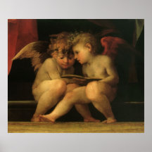 Deux anges lisant par Rosso Fiorentino Posters