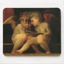 Deux anges lisant par Rosso Fiorentino Tapis De Souris