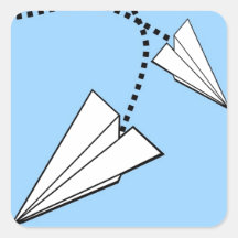 Deux avions de papier autocollants