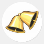 Deux Bells d'or Autocollant Rond