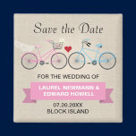 Deux bicyclettes épousant le rose font gagner la d magnets