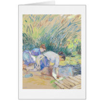 Deux blanchisseuses (en pastel sur le papier) cartes