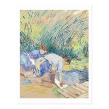 Deux blanchisseuses (en pastel sur le papier) cartes postales