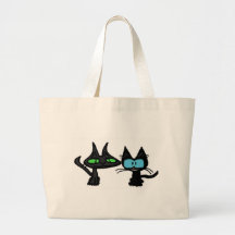 Deux chats heureux de minou sac en toile