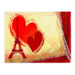 Deux coeurs à Paris Cartes Postales