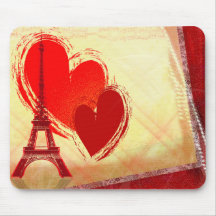 Deux coeurs à Paris Tapis De Souris