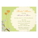 Deux coeurs verdissent la douche nuptiale florale  invitations