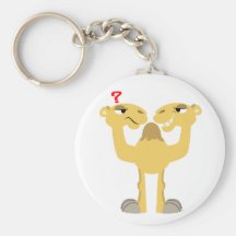 Deux côtés du même chameau Keychain de bande dessi Porte-clef