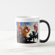 Deux dragons sur une tasse
