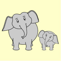 Deux éléphants. Adulte et bande dessinée mignons d Photo Sculptures