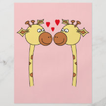 Deux girafes avec les coeurs rouges d'amour. Bande Prospectus Personnalisés