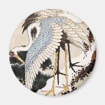 Deux grues sur un pin couvert de neige, Hiroshige Magnets