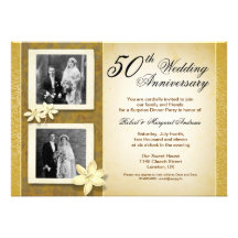 deux invitations d'anniversaire de mariage de phot