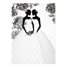 Deux jeunes mariées dans le mariage élégant de rob invitation