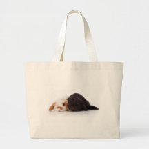 Deux lapins mignons de bébé sacs en toile