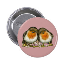 deux merles badges avec agrafe