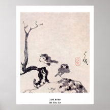 Deux oiseaux par Zhu merci Posters