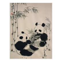 Deux pandas cartes postales